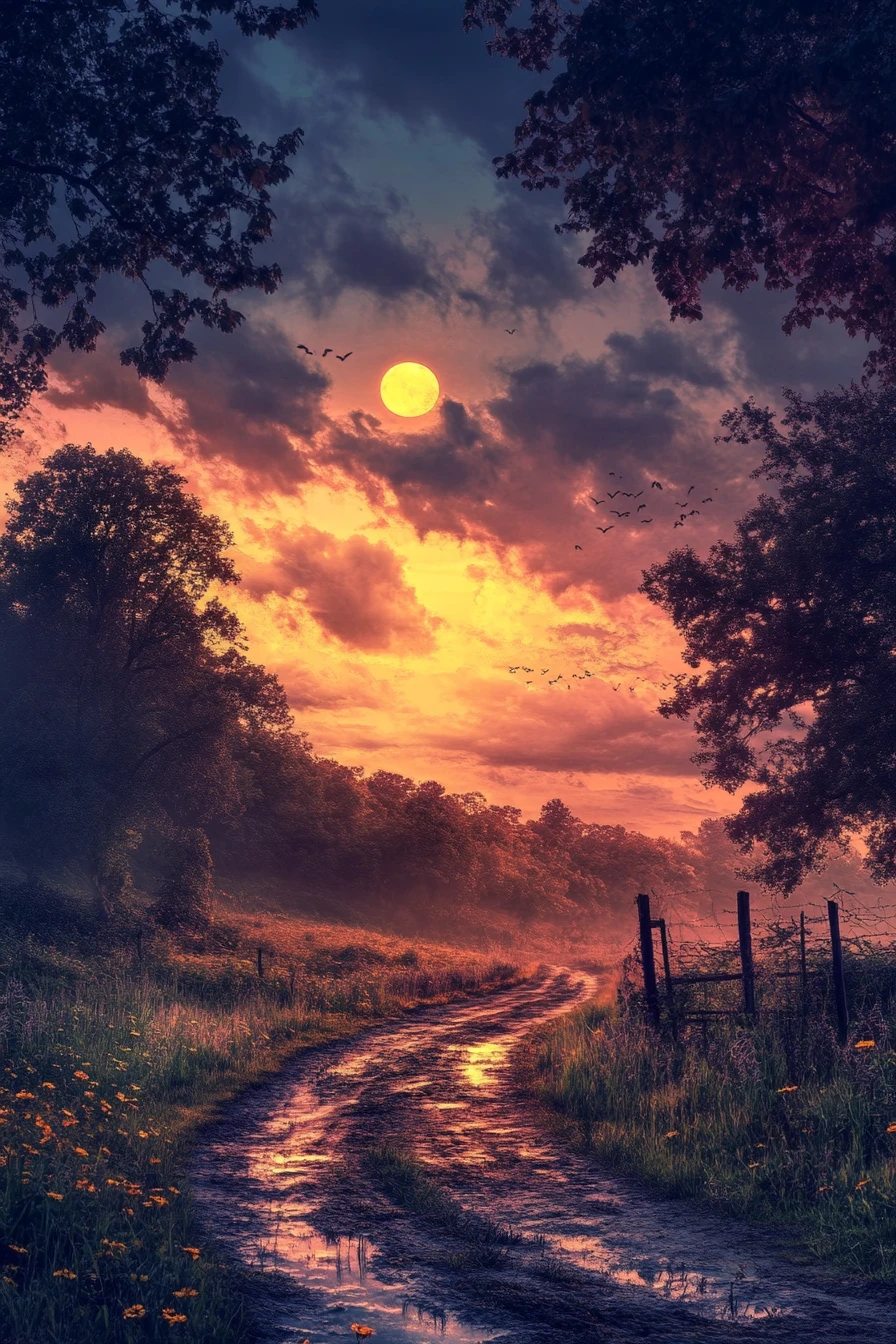Calm night sky as dusk slowly fades into deep darkness