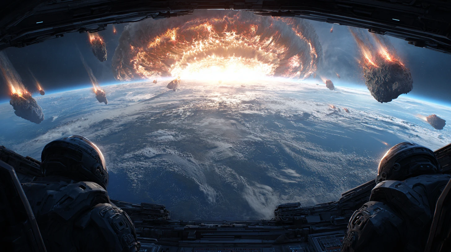 Astronauts Watch Apocalyptic Asteroid Strike Earth From Orbit
