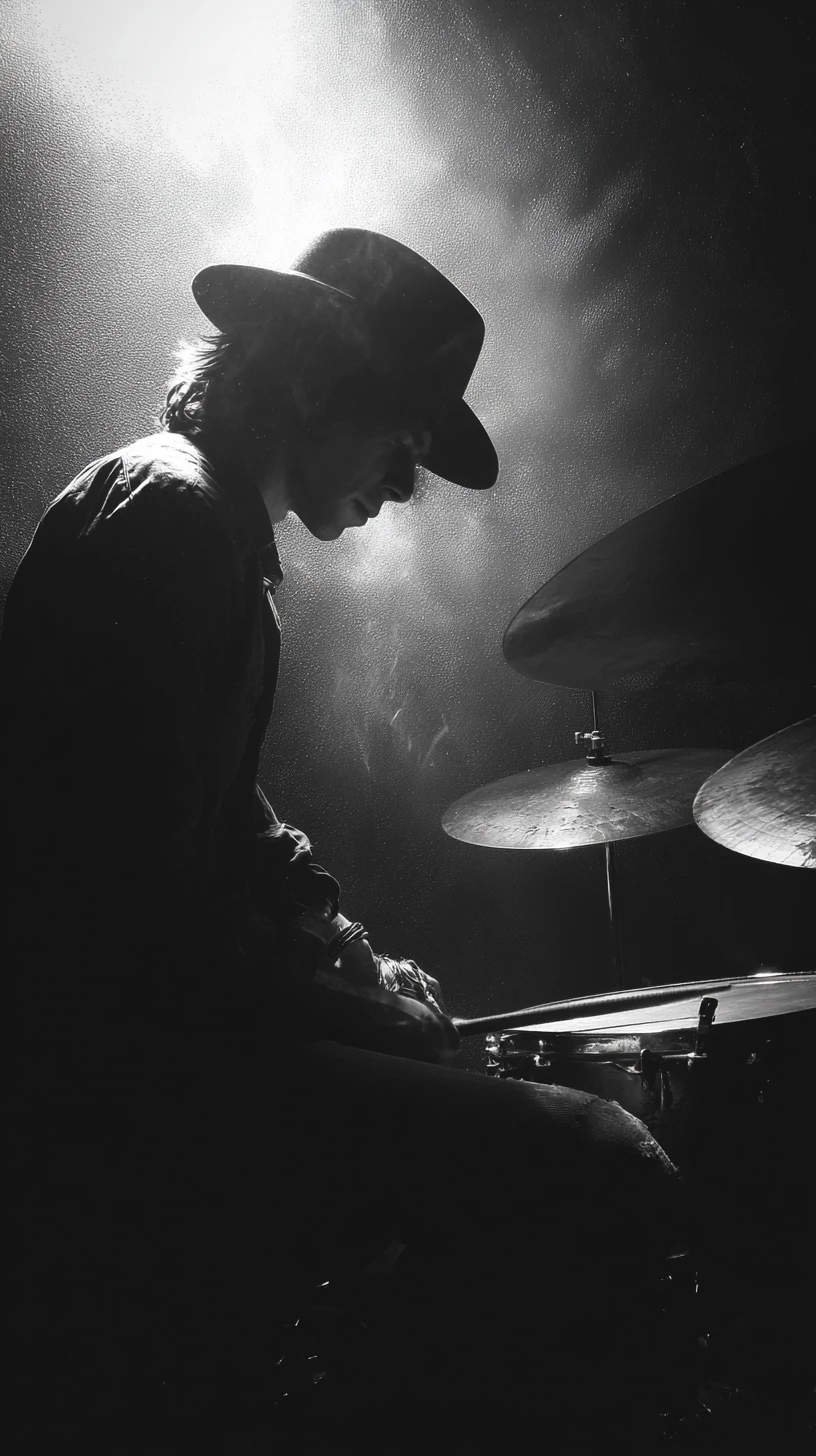 Drummer hearing a distant trumpet call across the tundra