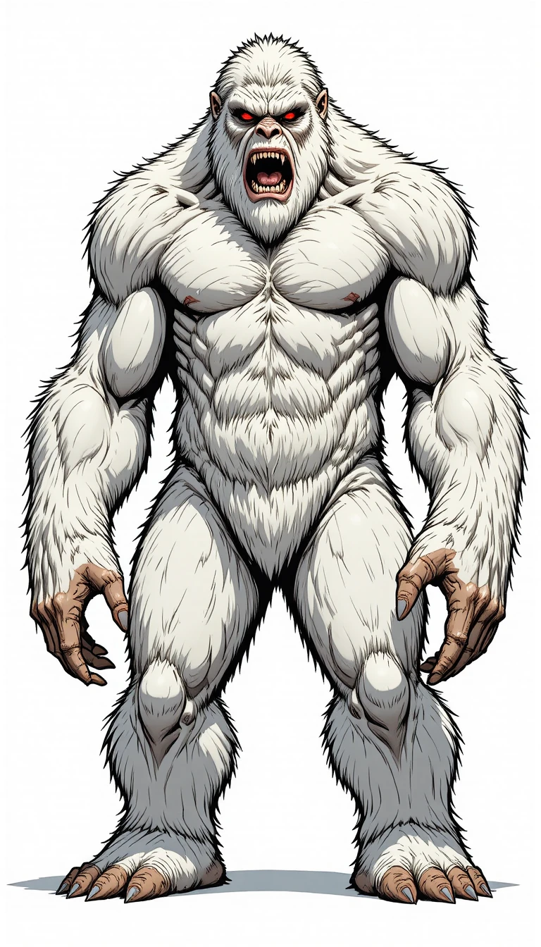 Colossal yeti character in bold comic book style