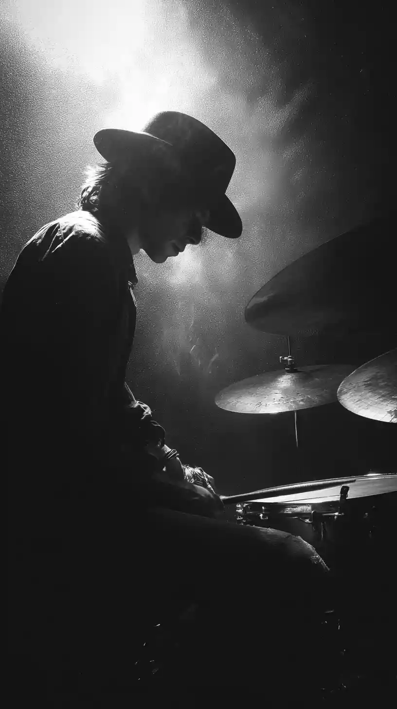 Drummer hearing a distant trumpet call across the tundra