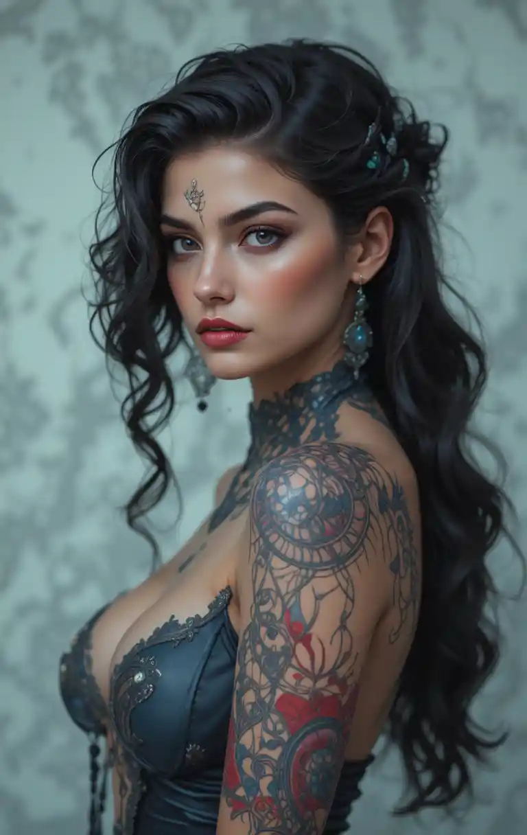 Jeune femme latina rayonnante en portrait CGI réaliste
