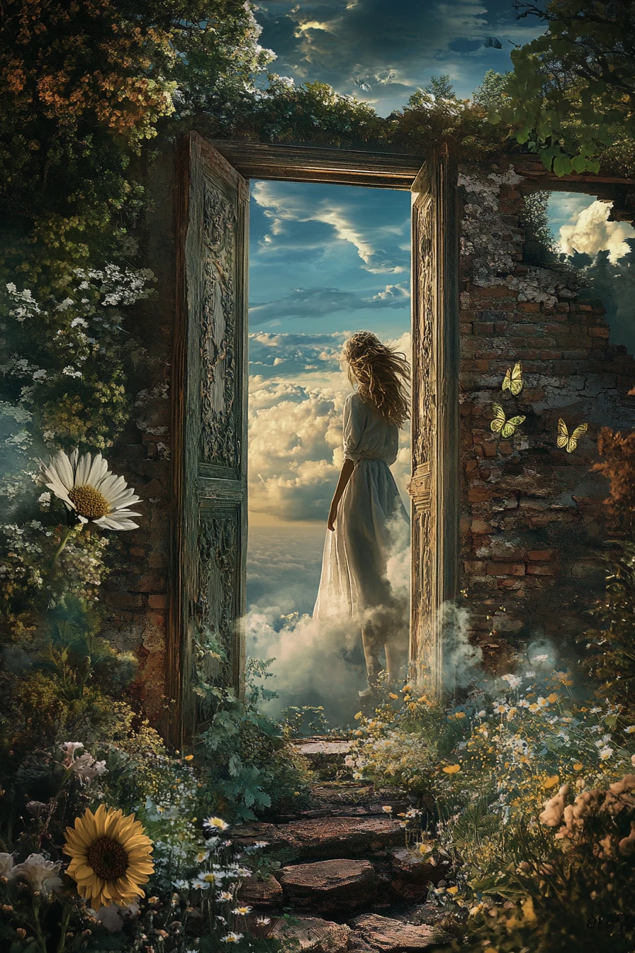 Arte digital melancólico sobre recordar y olvidar el amor