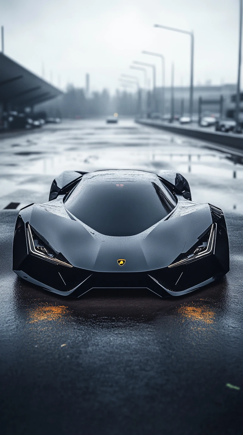 Sports car racing along a highway fast lane