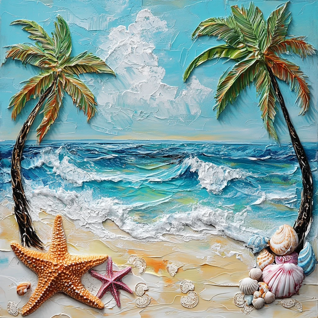 Peaceful turquoise ocean waves on a tropical beach
