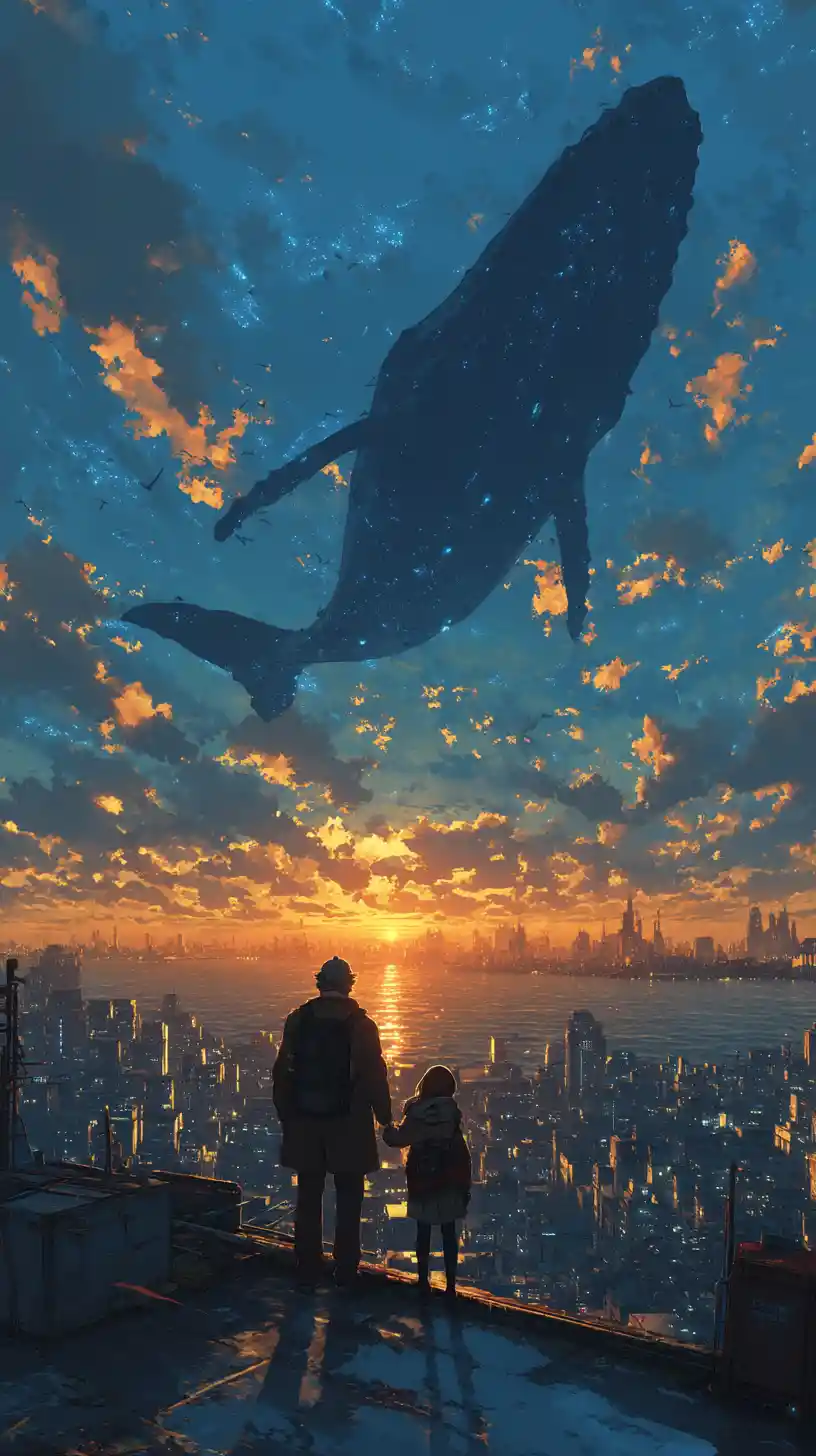 Couple Holding Hands On A City Rooftop At Dusk