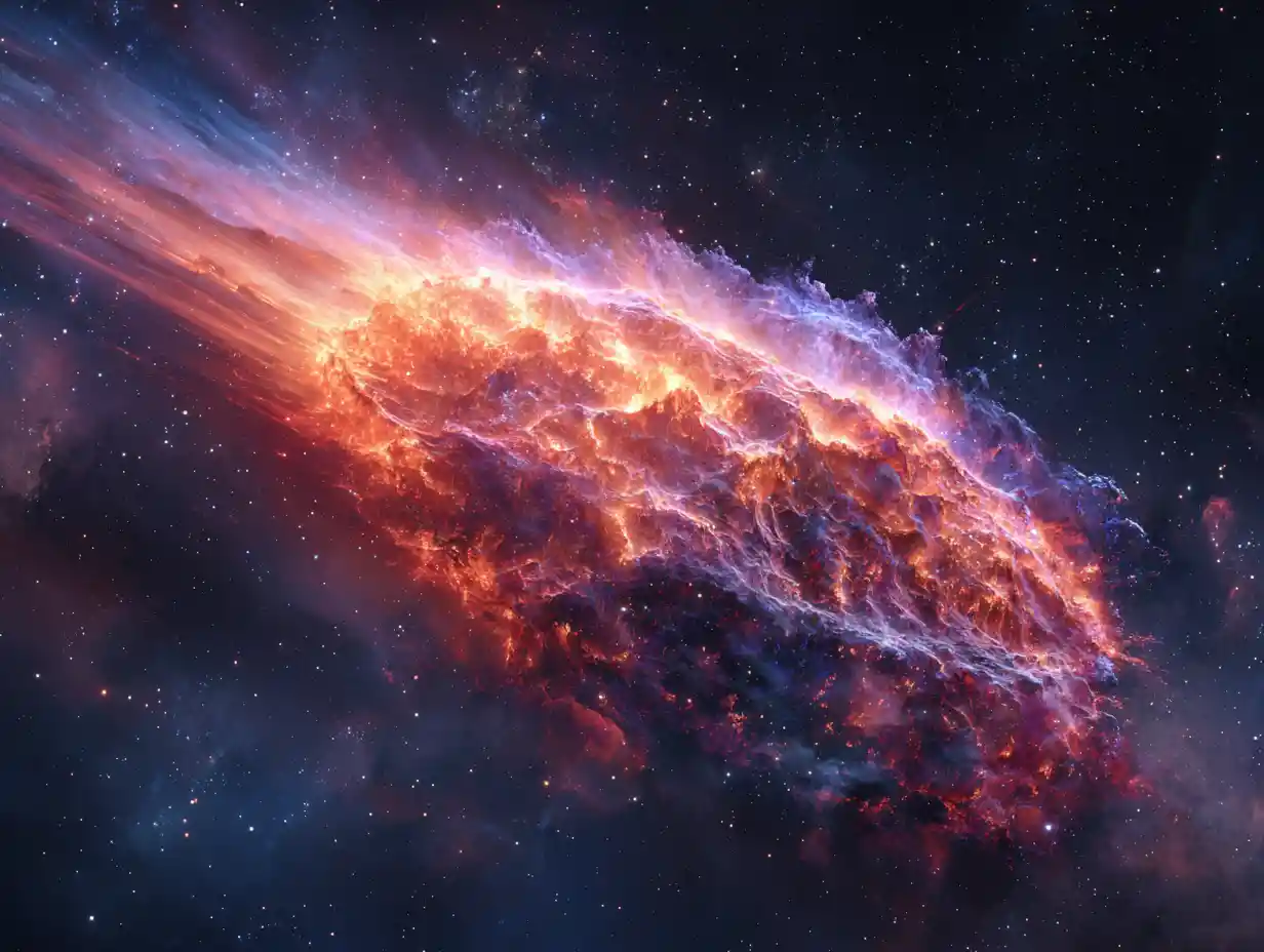 Dramatic Supernova Explosion In Deep Dark Outer Space