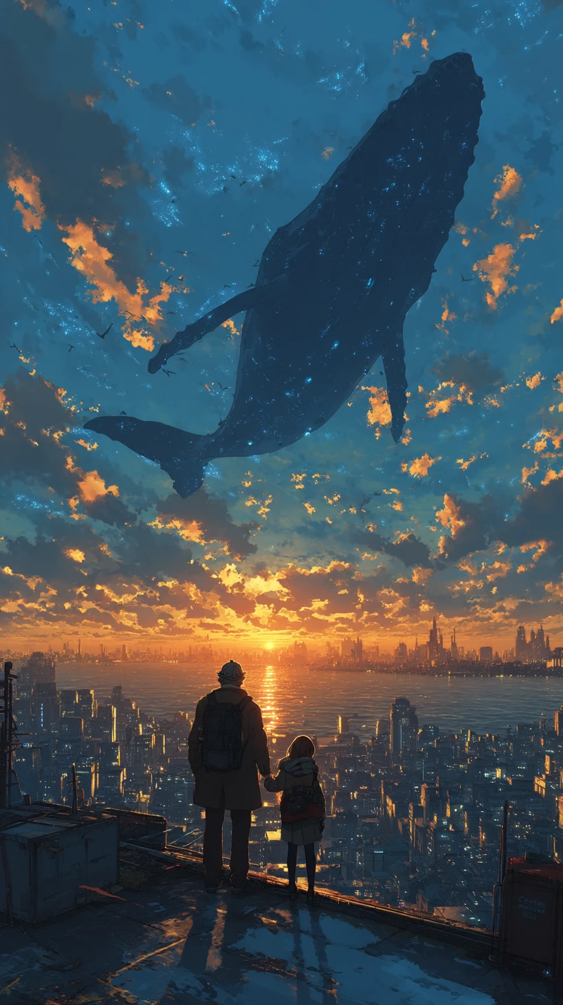 Couple Holding Hands On A City Rooftop At Dusk