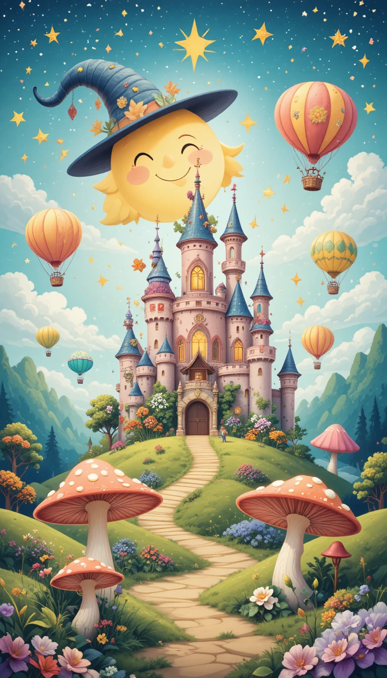 Colorful cartoon characters in a whimsical magic world