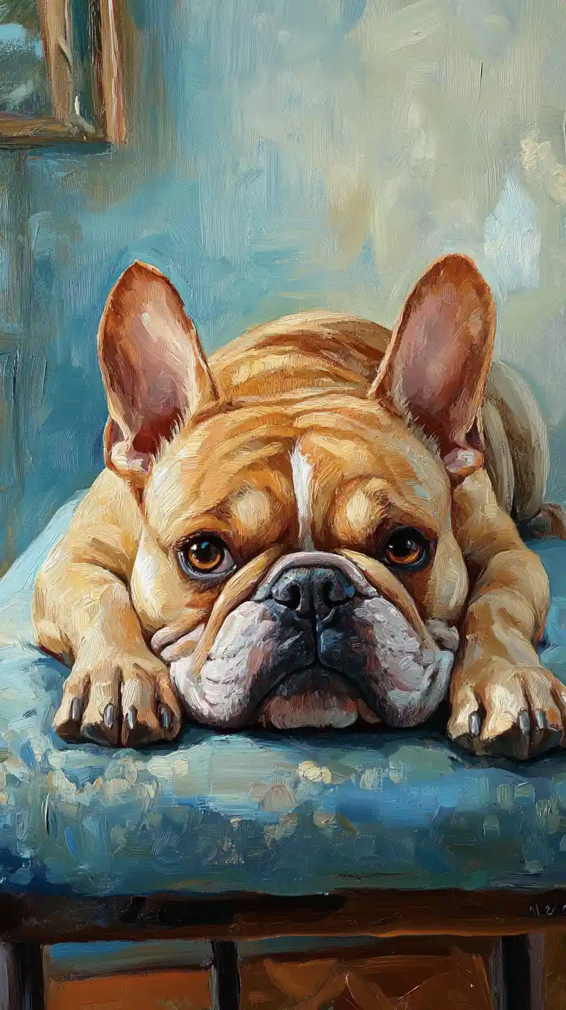Bulldog rilassato su un lettino da massaggio in una beauty spa