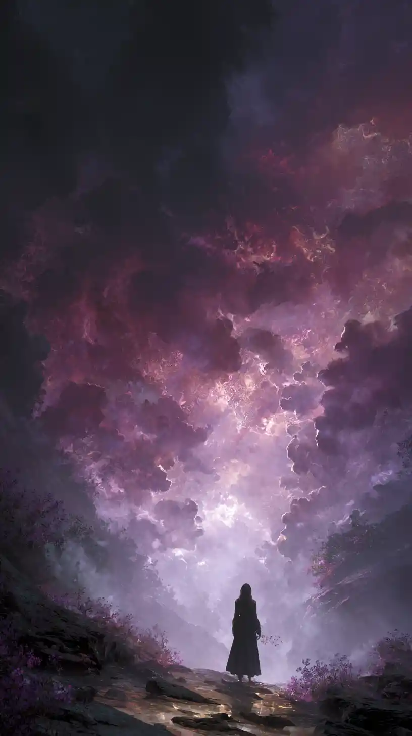 Abstract lyrical scene shaped by molecular pressures