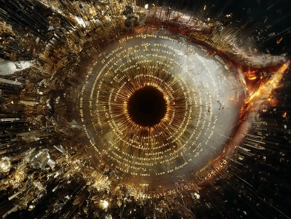 Burning sacred geometry eye shattering the cosmic control matrix