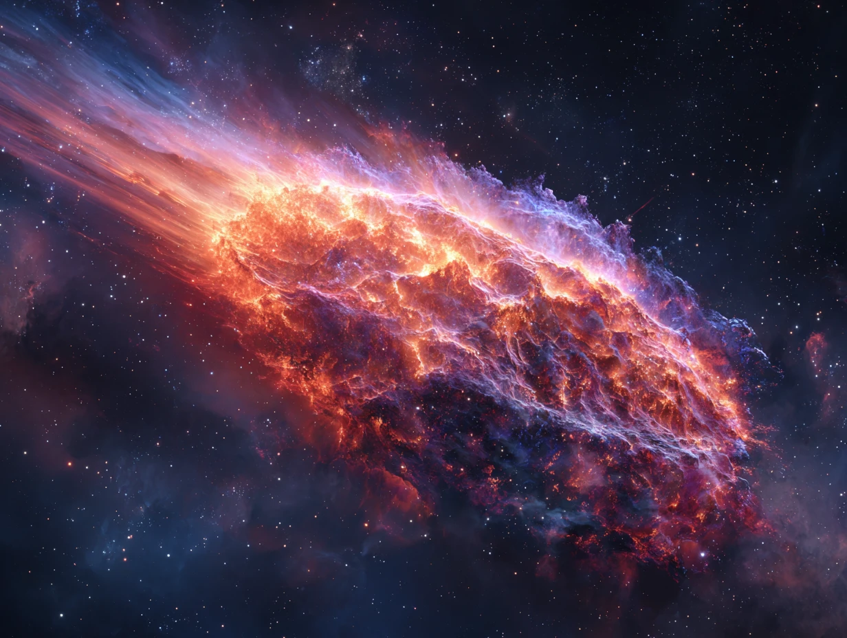 Dramatic Supernova Explosion In Deep Dark Outer Space