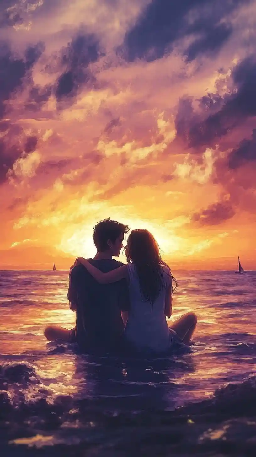 Lonely romantic scene filled with deep longing and waiting