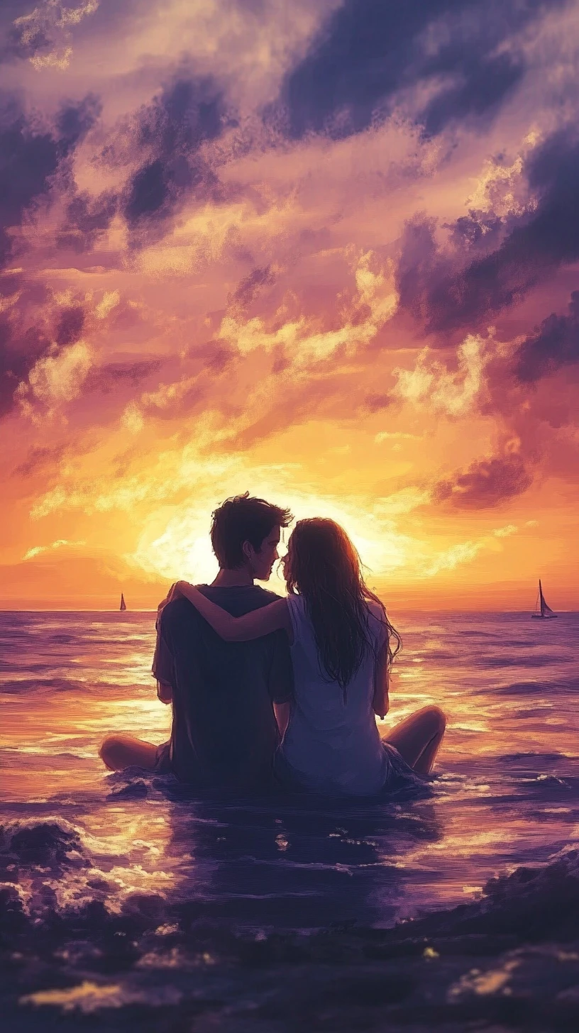 Lonely romantic scene filled with deep longing and waiting