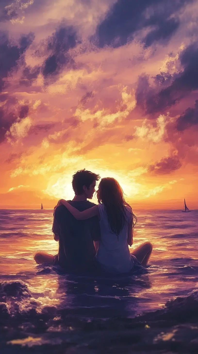 Lonely romantic scene filled with deep longing and waiting