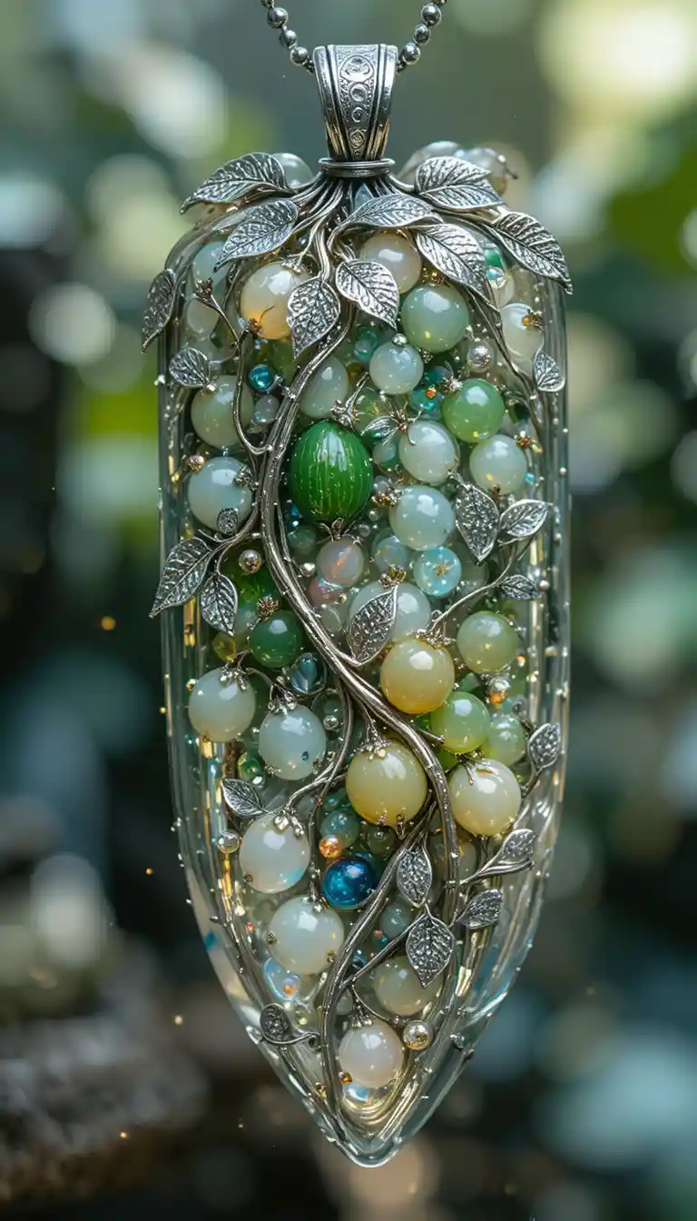 Vigne de concombre abstraite aux formes de mosaïque de verre lumineuses
