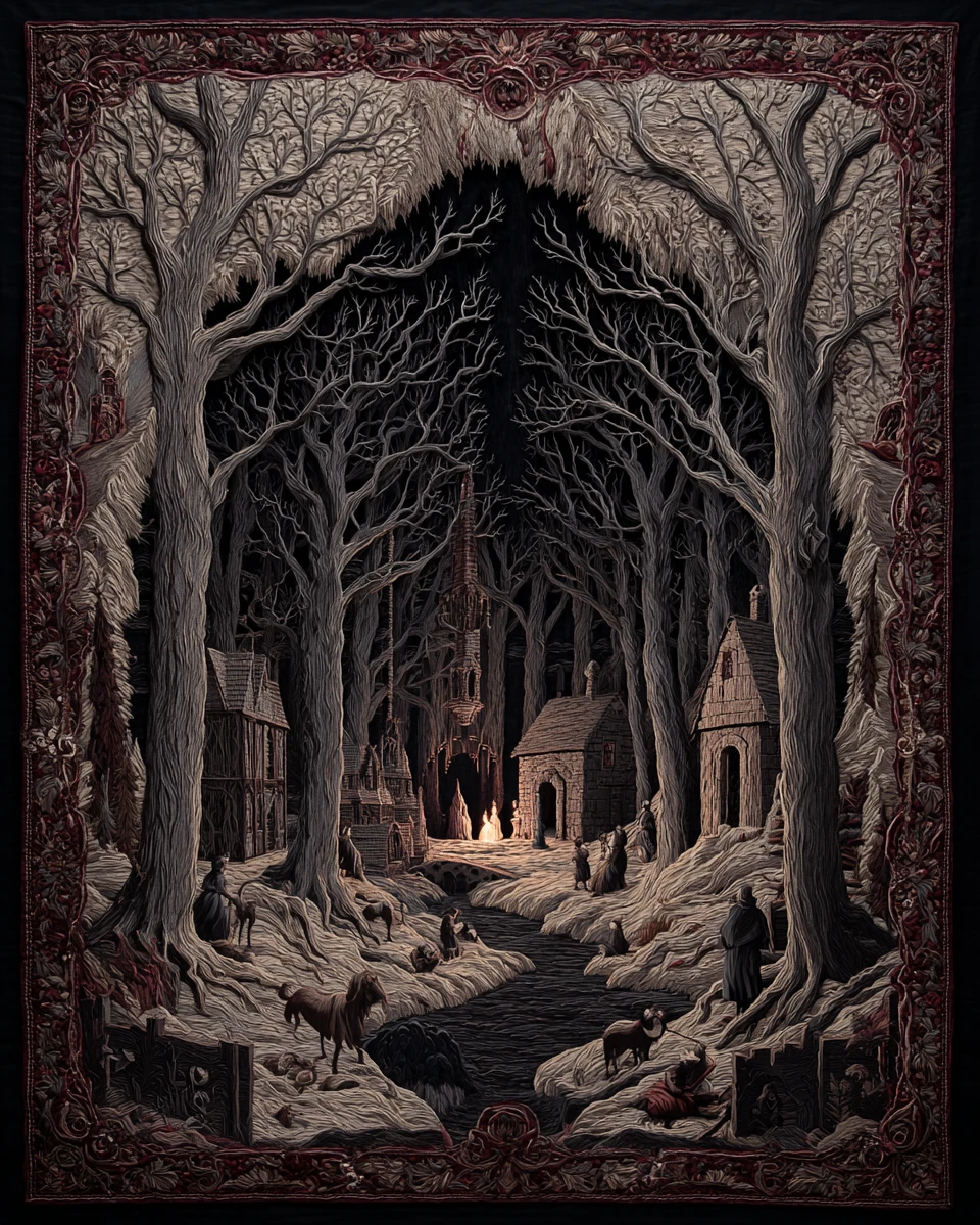 Dark fantasy tapestry of haunting story threads