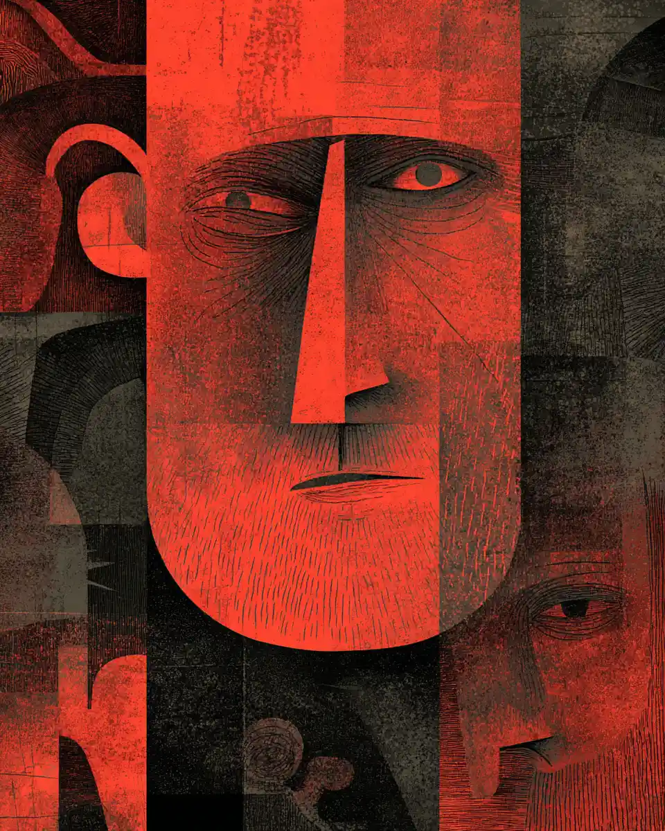 Mosaico abstrato em tributo aos contos sombrios dos Irmãos Grimm