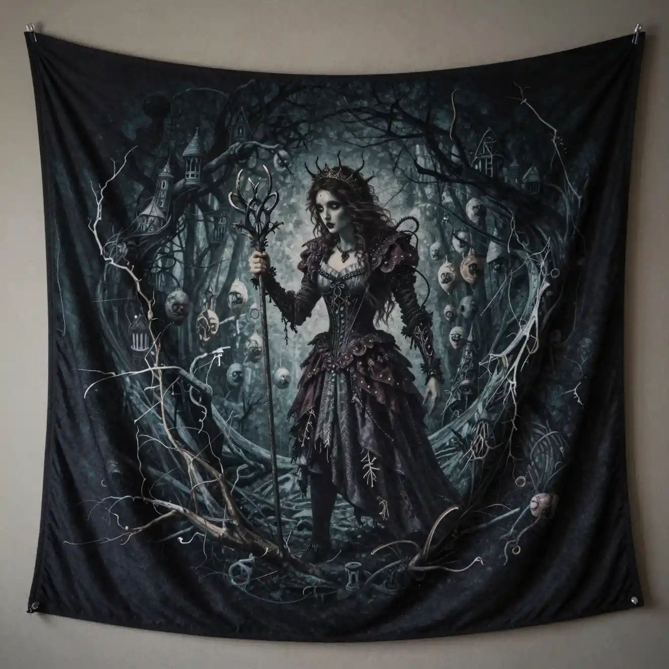Dark twisted tapestry inspired by grim fairy tales