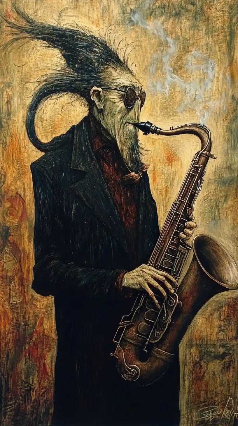 Notes de musique abstraites dansant sur un rythme de jazz entraînant