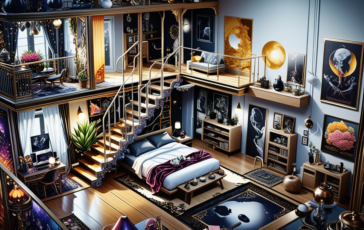 Isometric Cutaway Of Moody Two Story Interior Building