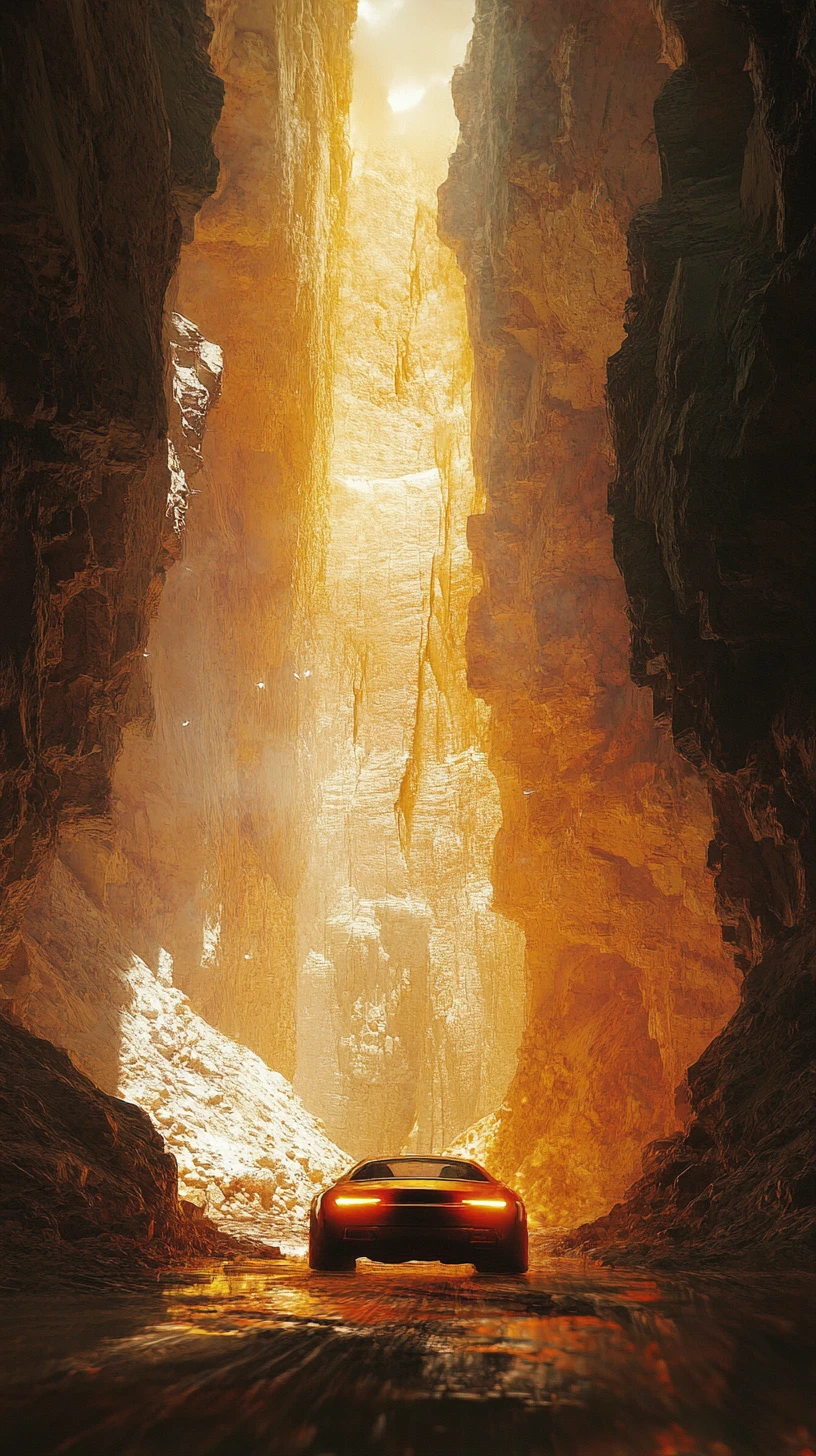 Businessman Seeking Guidance Beside Mountain Passage