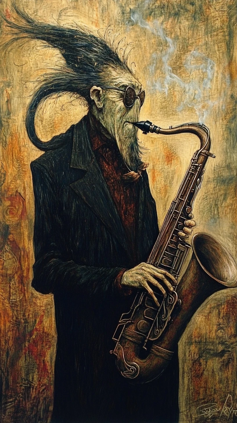 Notes de musique abstraites dansant sur un rythme de jazz entraînant
