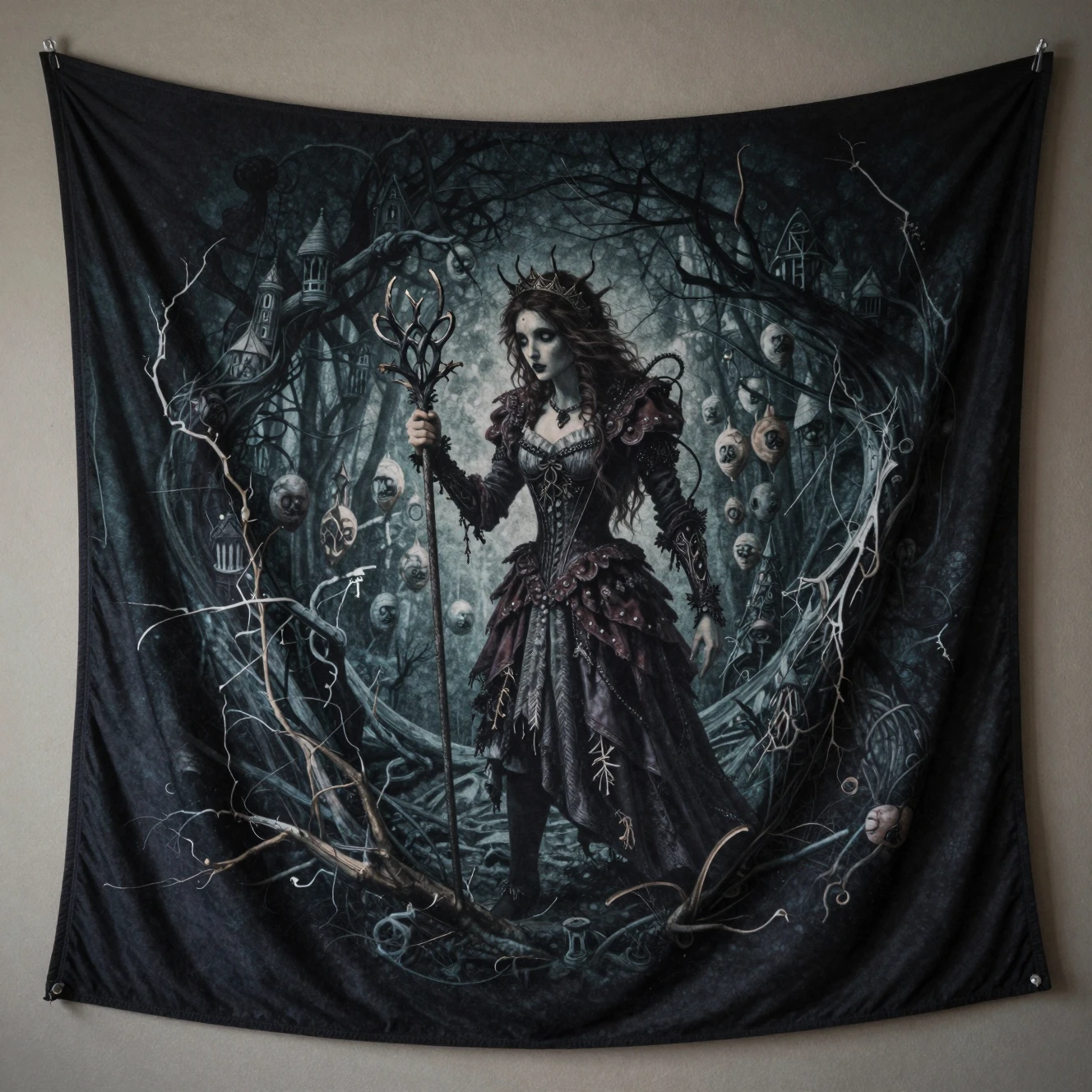 Dark twisted tapestry inspired by grim fairy tales