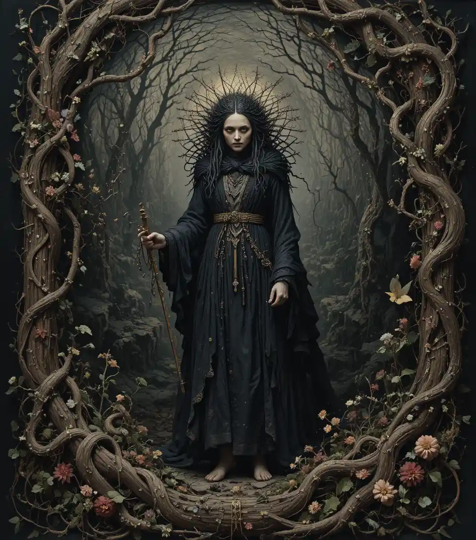 Dark tapestry woven from haunting fairy tale threads