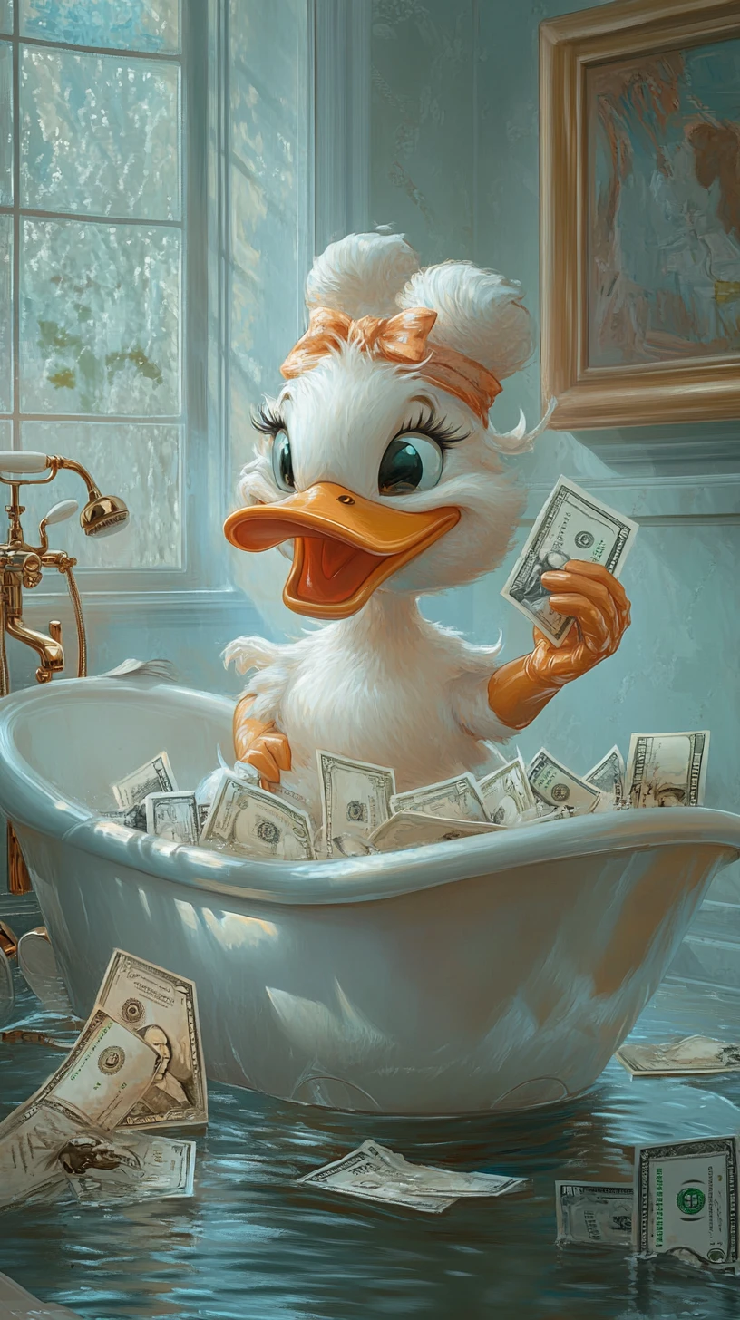 Luxury bathroom soap dispenser with cartoon duck in ice