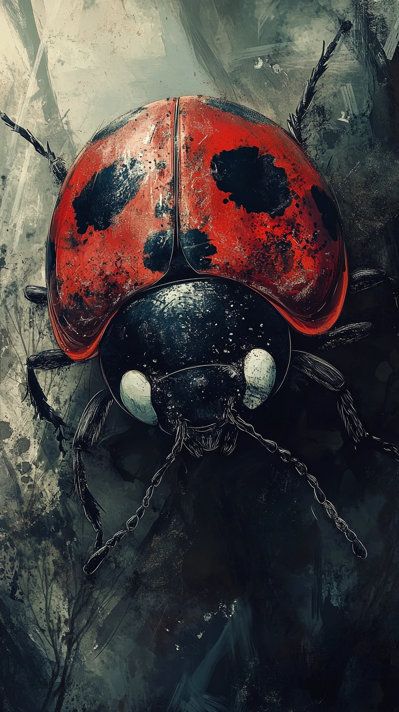 Surrealer Dark-Fantasy-Insektenhybrid in einem nebligen Wald