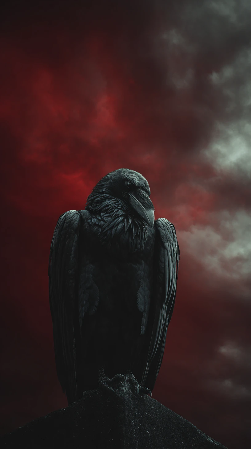 Eagle eye watching a distant mysterious ufo in the sky