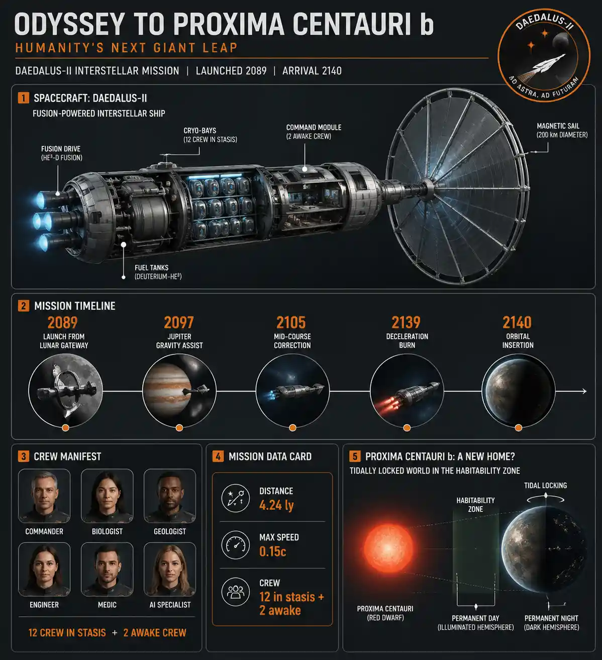 Infographic Of Fusion Spacecraft Journey To Proxima Centauri