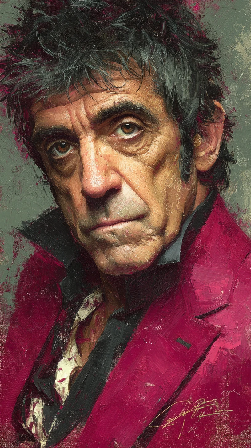 Portrait of a man in detailed digital gouache painting