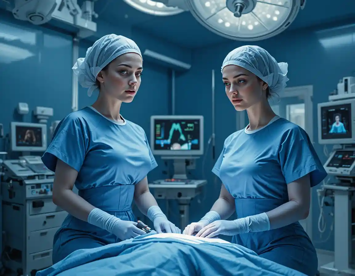 Chirurginnen konzentrieren sich auf Patientin im modernen Operationssaal