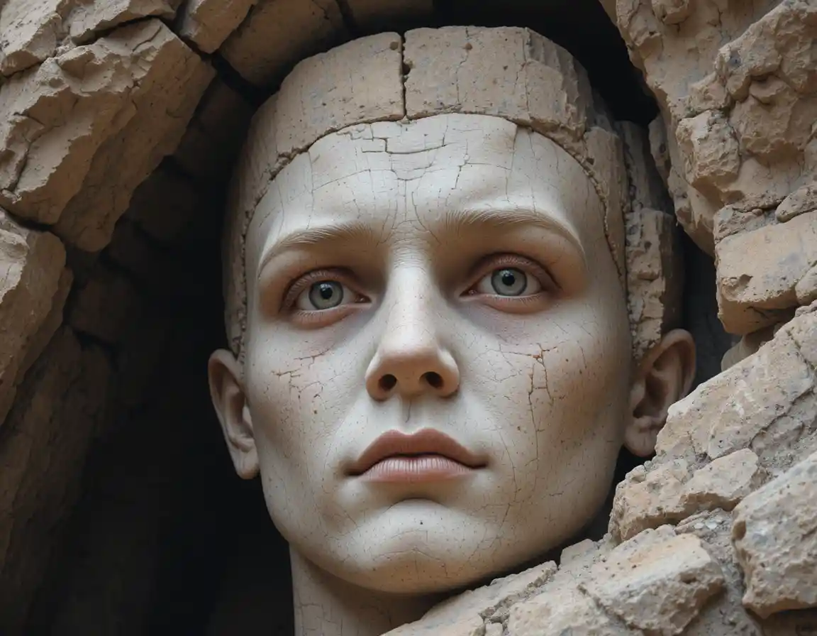 Monumental rock face shaped like a human profile
