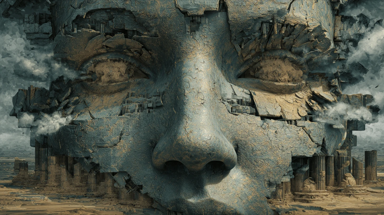 Surreal fragments inside the storm of a shattered mind