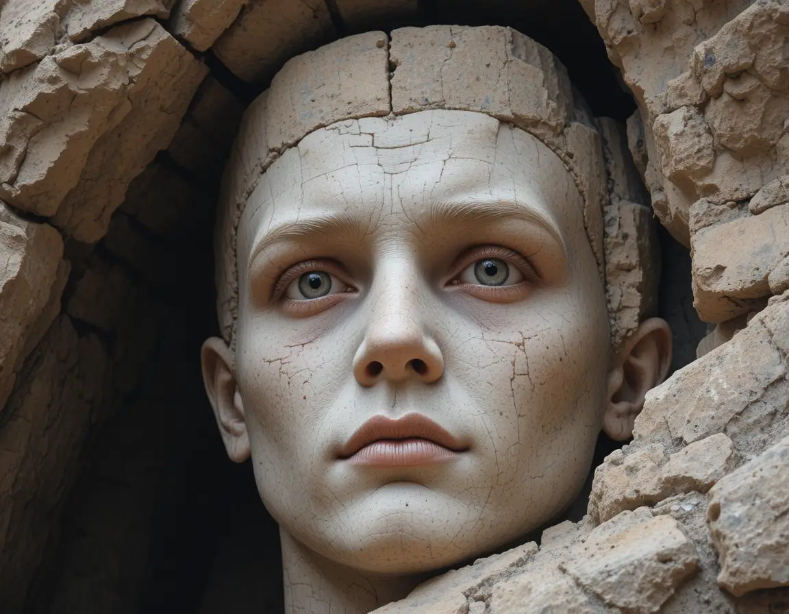 Monumental rock face shaped like a human profile