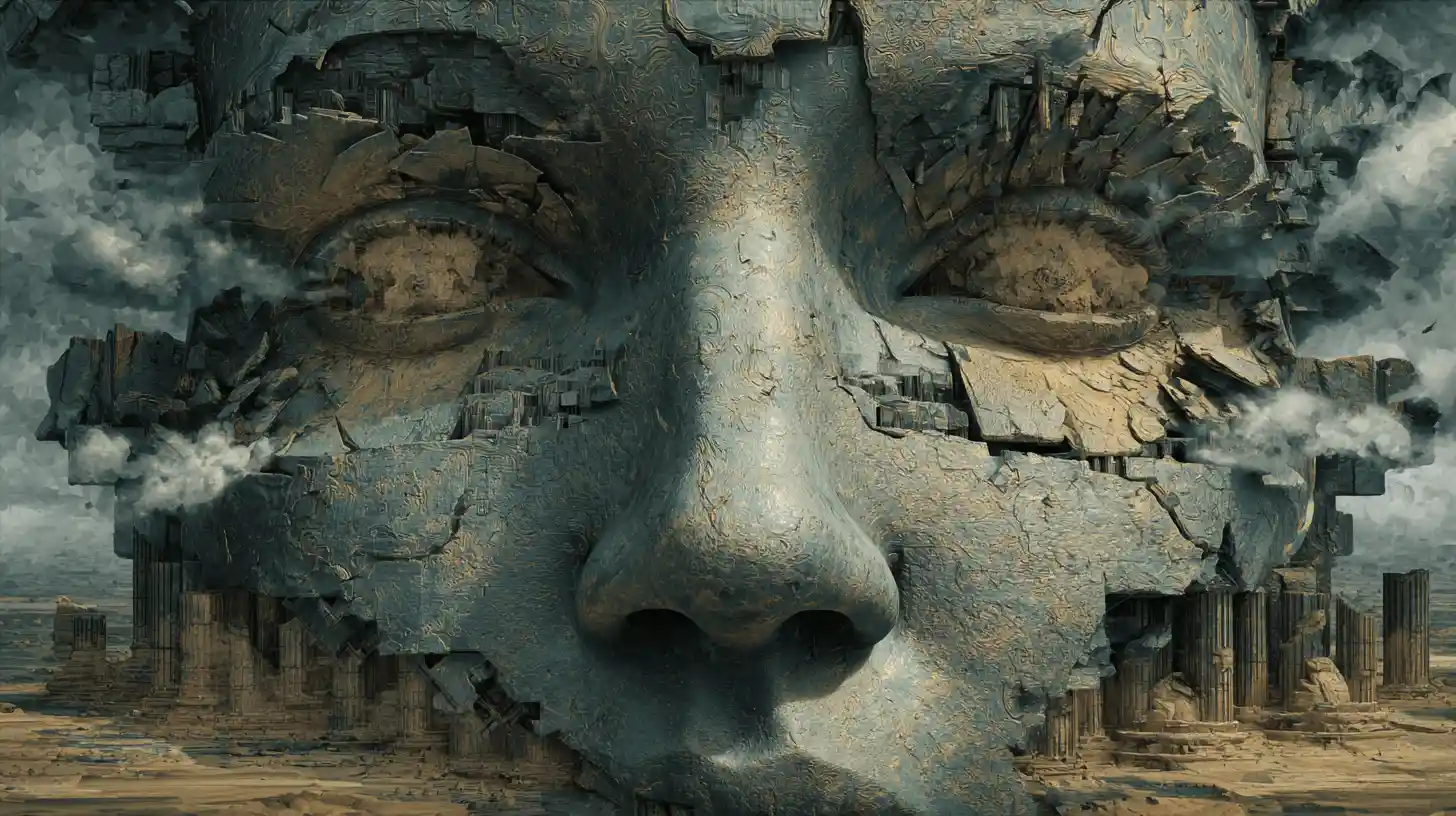 Surreal fragments inside the storm of a shattered mind