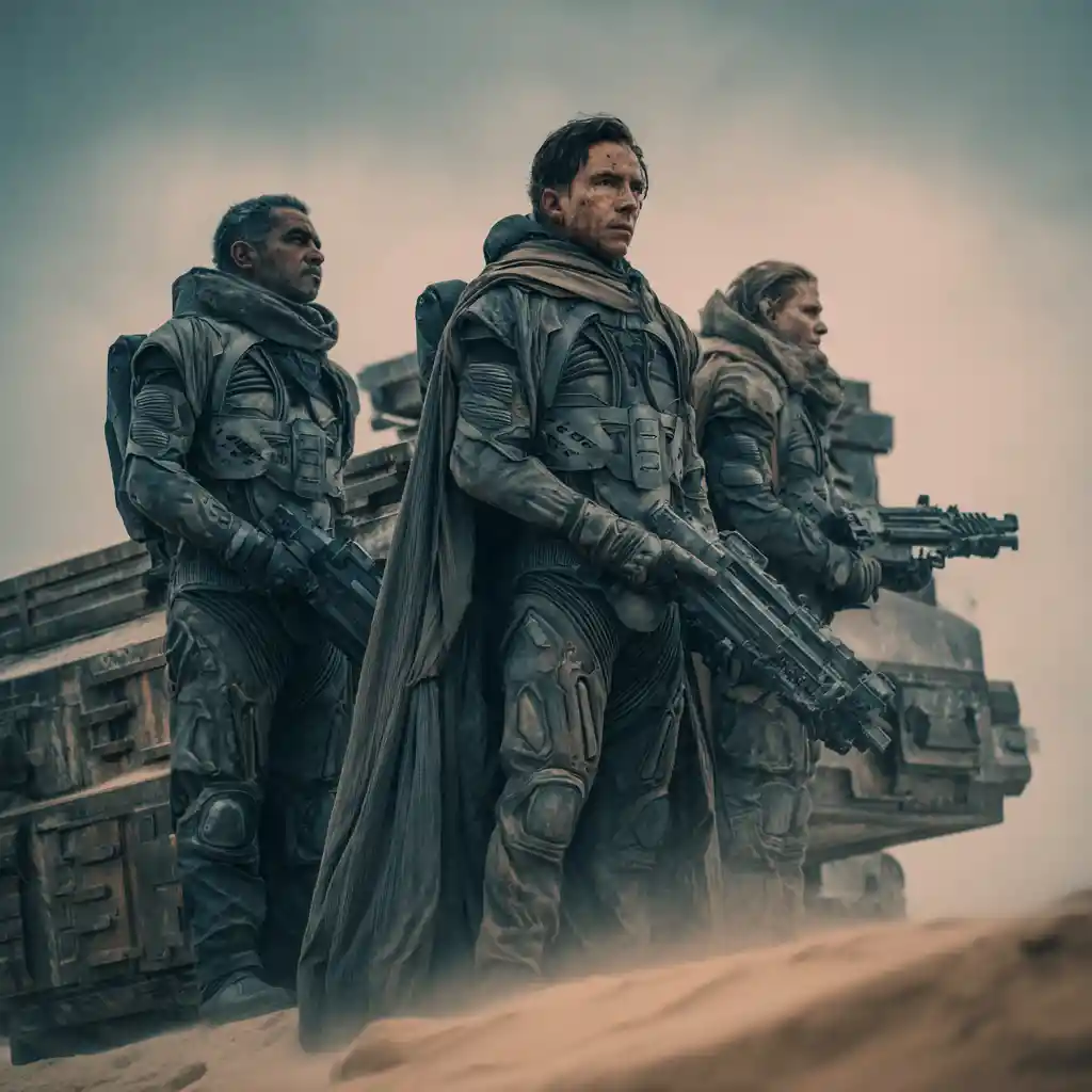 Sci fi marines in a dynamic holographic battle formation