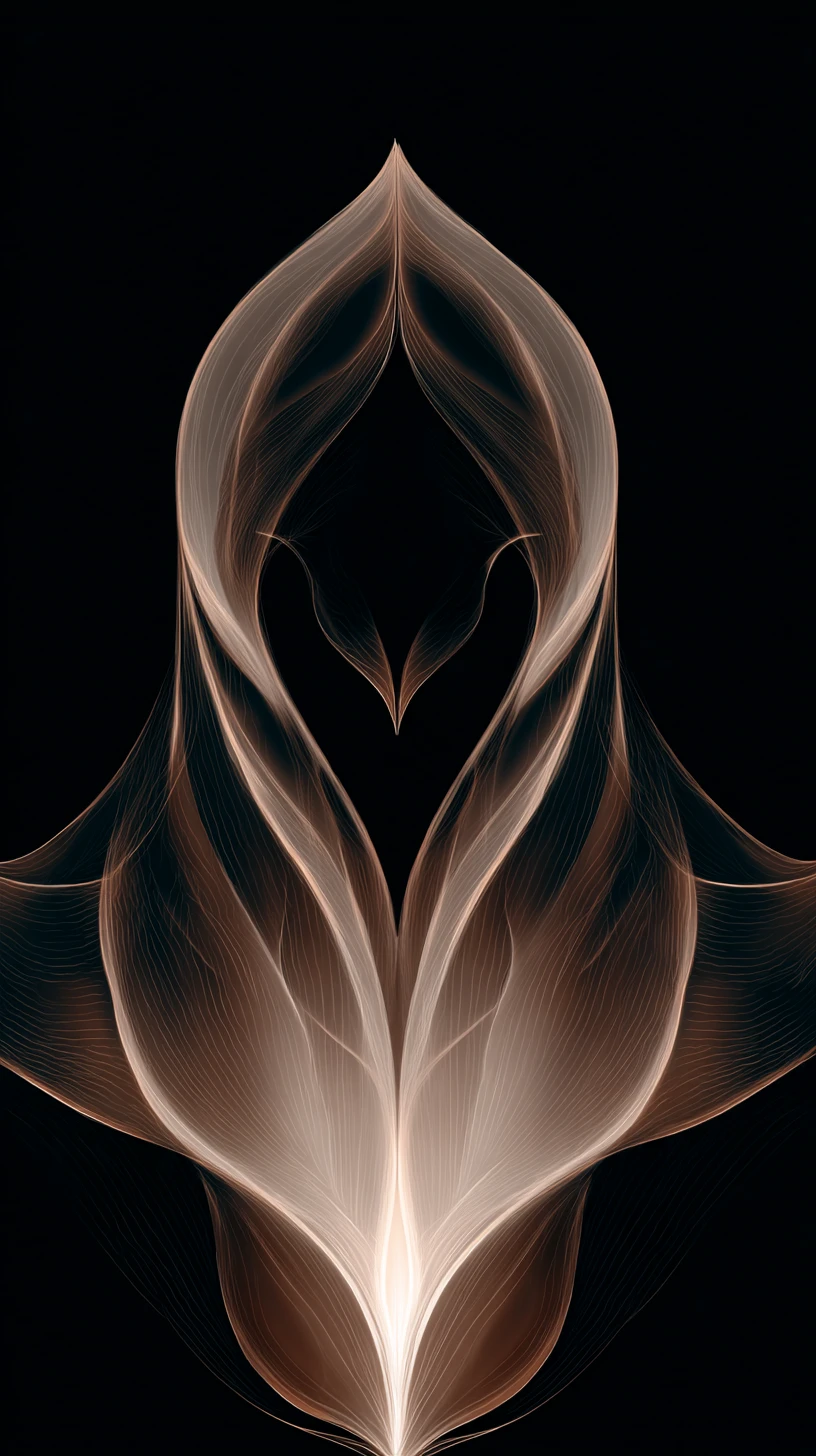 Flowing veil tarot design with ear mouth and eye symbols