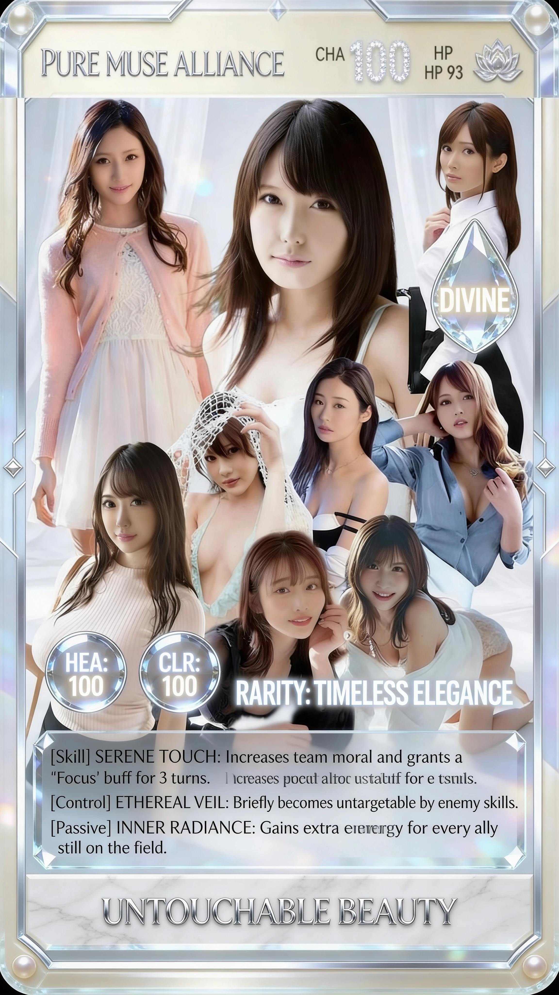 Nine idol girls in a luxury pearl silver trading card