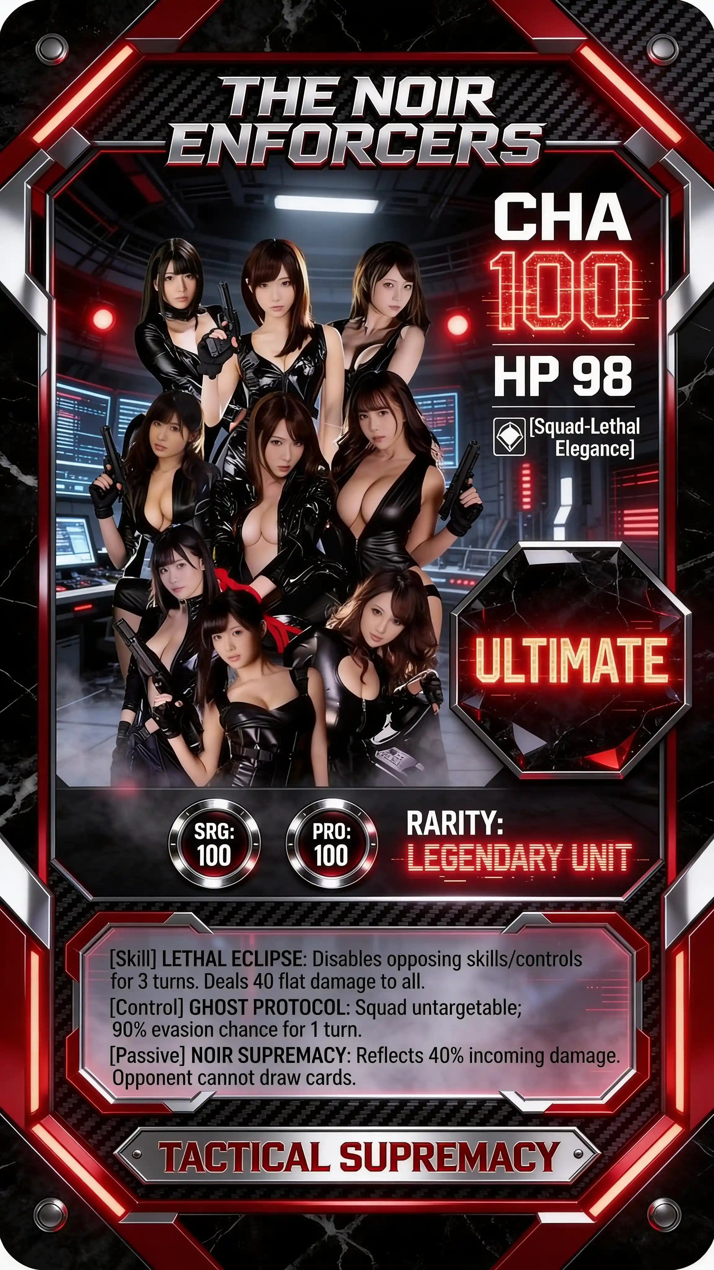 Elite Japanese investigators on a noir tactical trading card