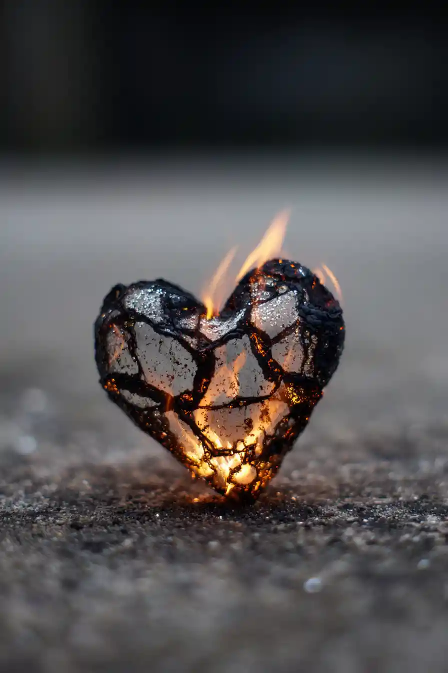 A tempting voice inviting a heart into the fire