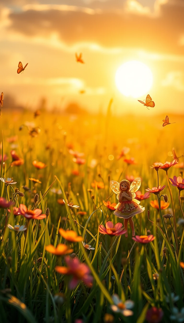 Fairies Dancing In An Enchanted Meadow At Sunrise