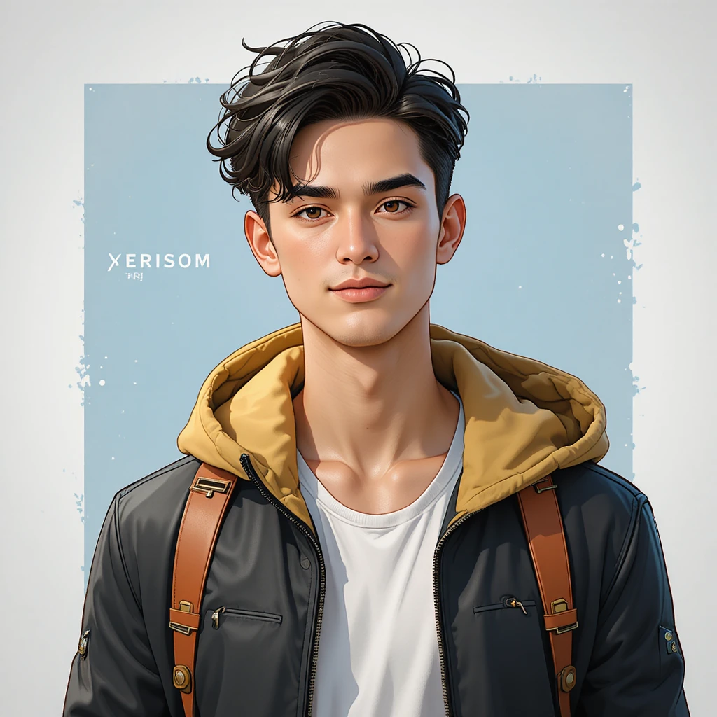 Young confident man in a casual modern character portrait