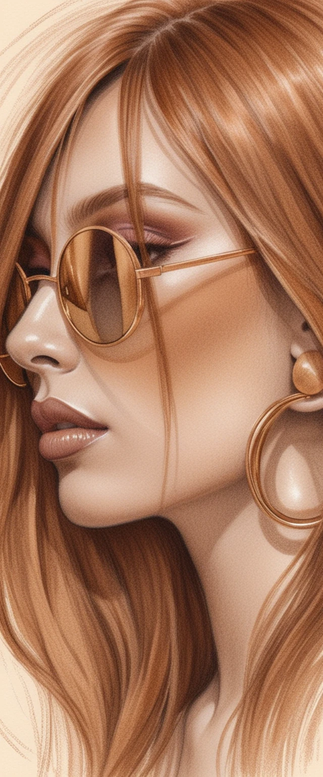 Elegante Modeillustration einer Frau im Profil