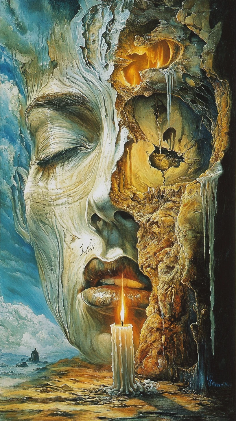 Single burning candle suggesting complicated emotions and tension