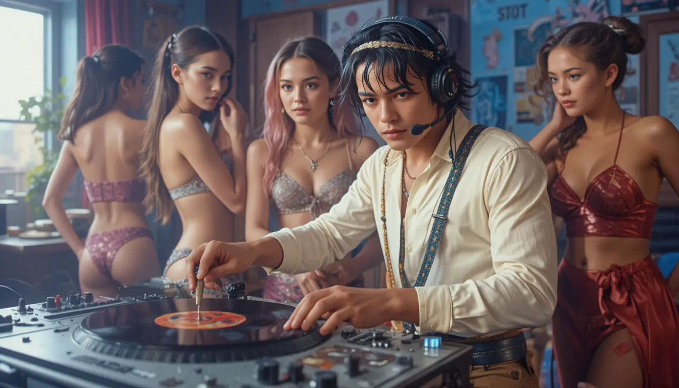 Clay style dj playing nostalgic cassette tape music